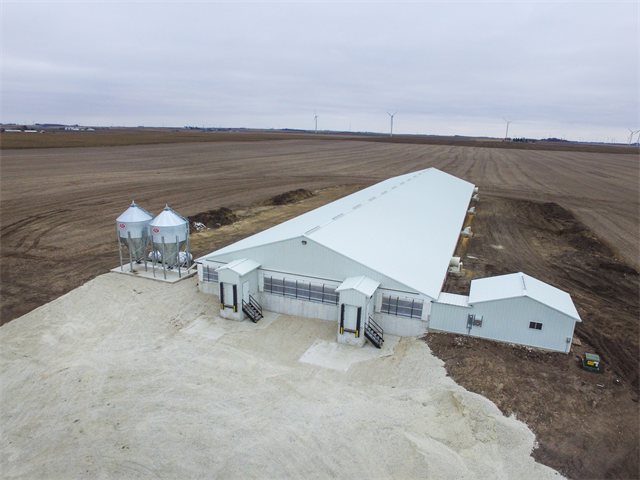 Aerial view of a swine confinement site